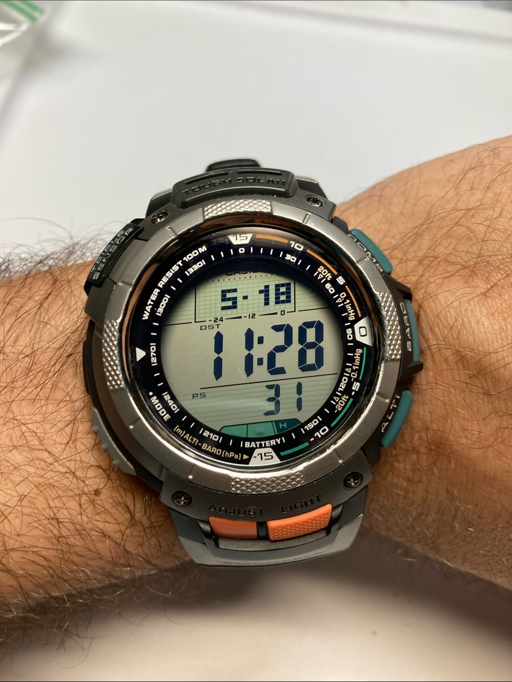 Casio Sport Pathfinder PAG-80, triple sensor, tough solar watch, rubber strap